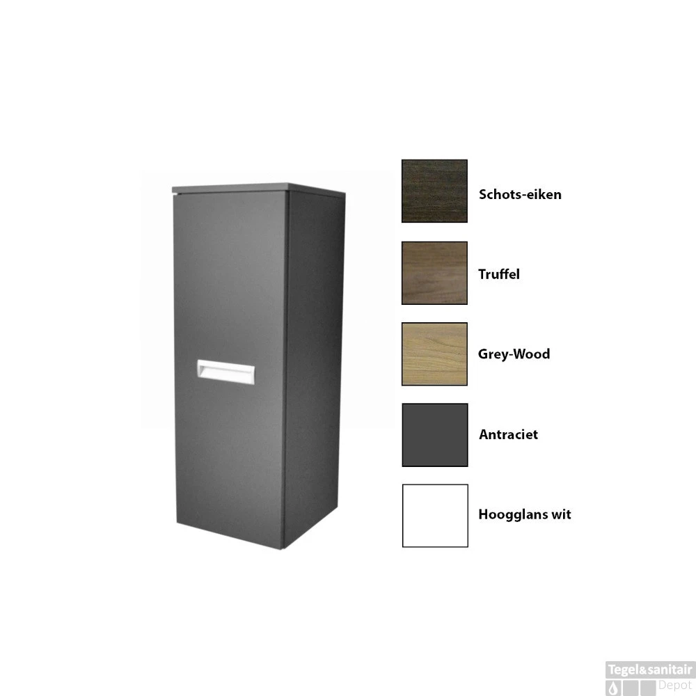 Kolomkast Sanicare Q2/Q3/Q8 Soft-Close Deur 90x33,5x32 Cm Grey-Wood