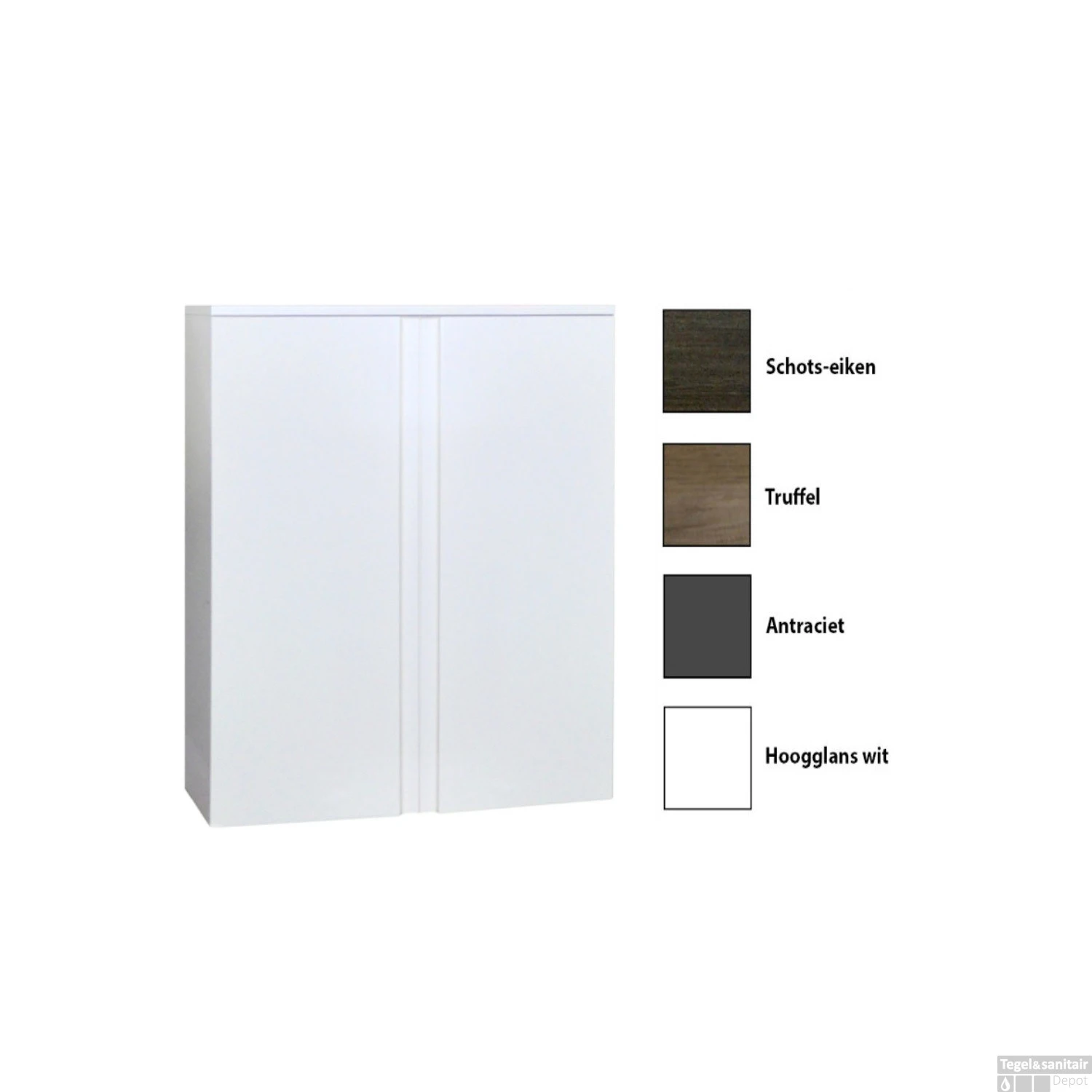 Kolomkast Sanicare Q7 2-Deurs Soft-Closing Greeploos 90x67x32 Cm Schots-Eiken