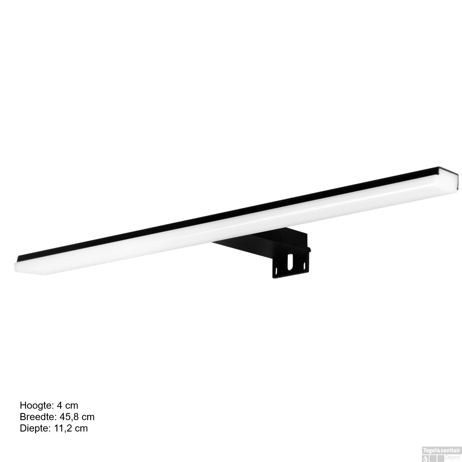 LED Spiegellamp Allibert Blitz 10 Watt 45,8x4x11,2cm Mat Zwart 2 LED Spiegellamp Allibert Blitz 10 Watt 45,8x4x11,2cm Mat Zwart - Afbeelding 2