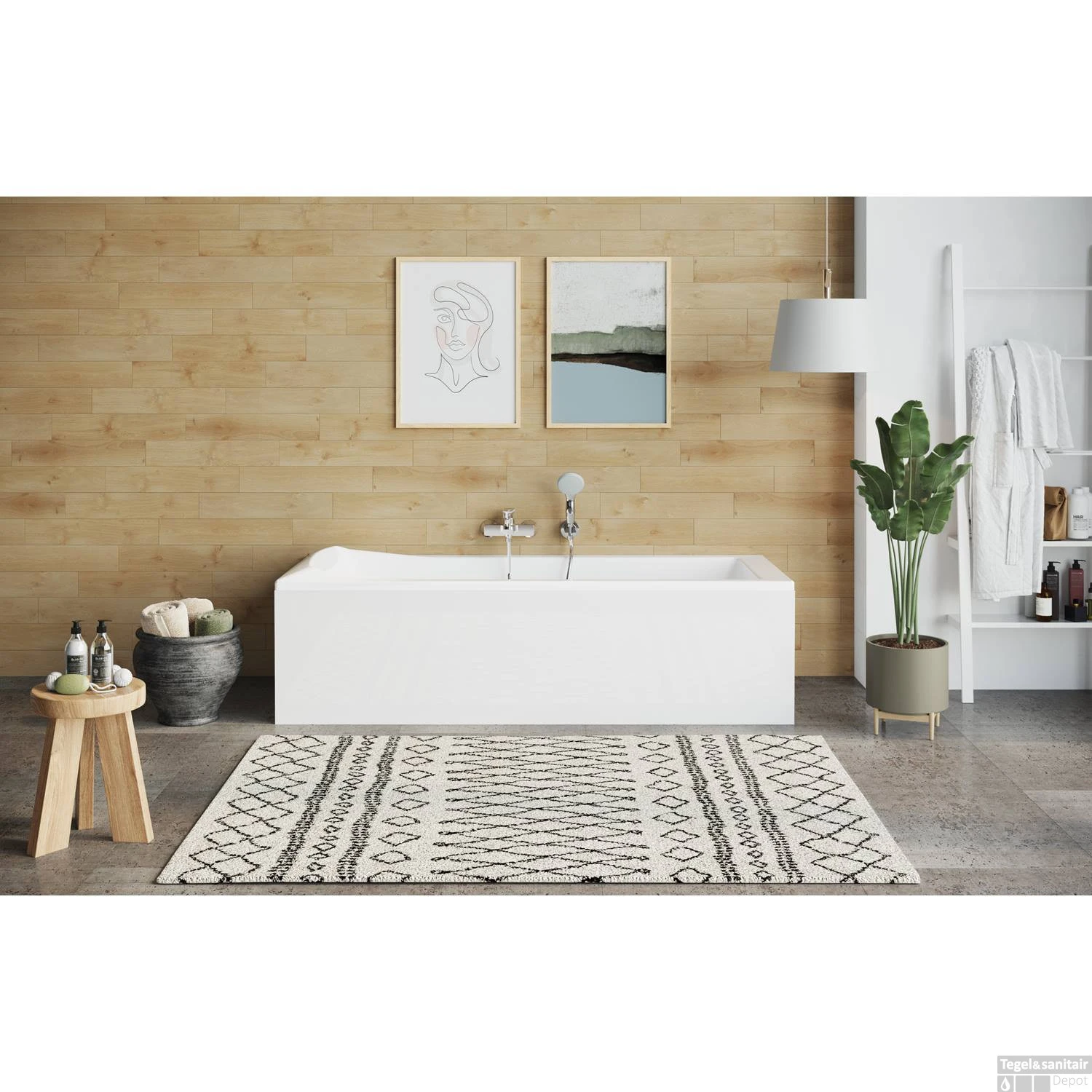 Ligbad Allibert Aero Confort Rechthoekig Bad 170x75x52 Cm Incl. Afvoerdeksel En Poten 3 Ligbad Allibert Aero Confort Rechthoekig Bad 170x75x52 Cm Incl. Afvoerdeksel En Poten - Afbeelding 3