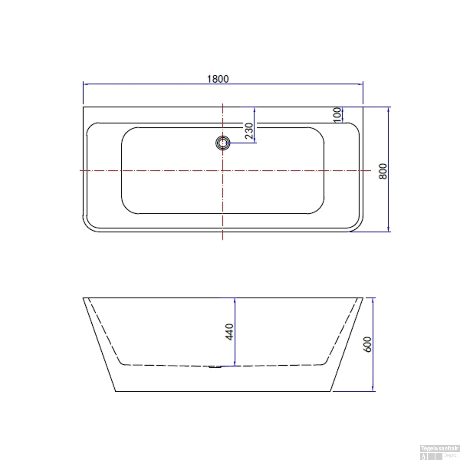 Ligbad Best Design Silmo Vrijstaand Wandmodel 180x80x60cm Acryl 3 Ligbad Best Design Silmo Vrijstaand Wandmodel 180x80x60cm Acryl - Afbeelding 3