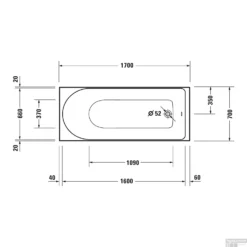 Ligbad Duravit D-Neo Inbouw 170x70x48.5 Cm Wit -Zalig Baden Verkoopwinkel ligbad duravit d neo inbouw 170x70x48.5 cm wit tech