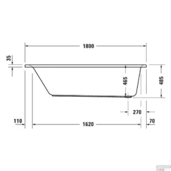 Ligbad Duravit D-Neo Inbouw 180x80x48.5 Cm Wit -Zalig Baden Verkoopwinkel ligbad duravit d neo inbouw 180x80x48.5 cm wit tech2