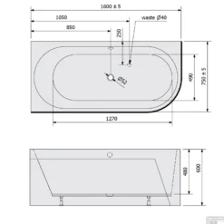 Ligbad Polysan Astra 160x75x60 Cm Asymmetrisch Links Wit -Zalig Baden Verkoopwinkel ligbad polysan astra 160x75x60 cm asymmetrisch links wit tech