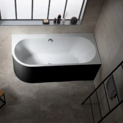 Ligbad Polysan Astra 160x75x60 Cm Asymmetrisch Rechts Zwart Wit -Zalig Baden Verkoopwinkel ligbad polysan astra 160x75x60 cm asymmetrisch rechts zwart wit sph34611mb 3