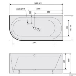 Ligbad Polysan Astra 160x75x60 Cm Asymmetrisch Rechts Zwart Wit -Zalig Baden Verkoopwinkel ligbad polysan astra 160x75x60 cm asymmetrisch rechts zwart wit sph34611mb tech
