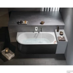 Ligbad Polysan Viva 170x75x60 Cm Asymmetrisch Rechts Zwart / Wit -Zalig Baden Verkoopwinkel ligbad polysan viva 170x75x60 cm asymmetrisch rechts zwart wit sph78119mb 4