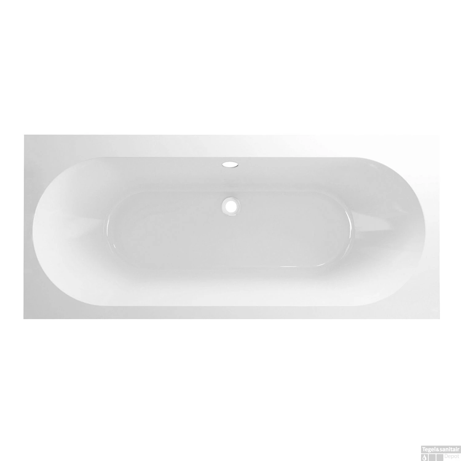 Ligbad Wiesbaden Portus RD Inbouw 180x80x49 Acryl Mat Wit