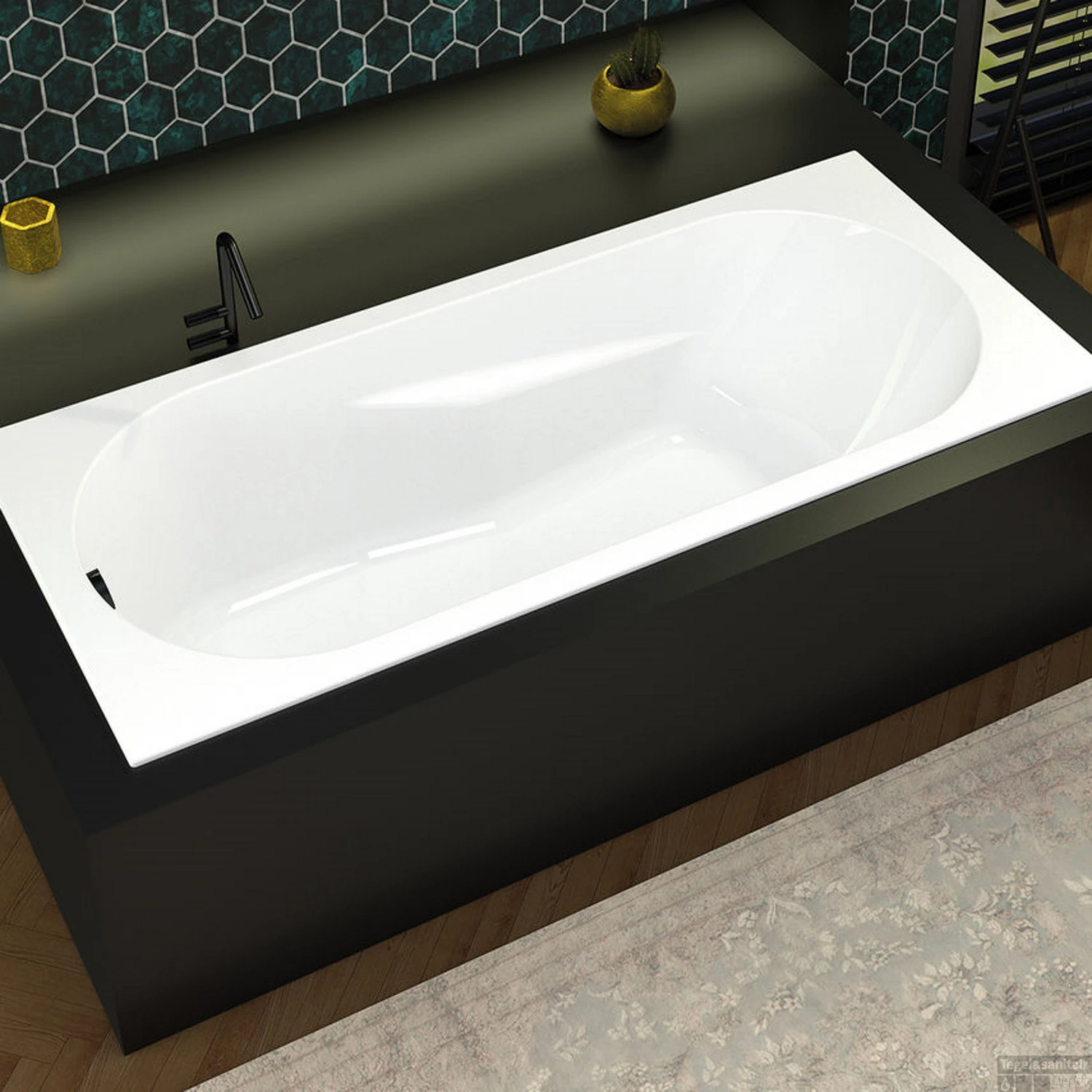 Ligbad Riho Lazy 180x80 Cm Bedieningsknop Midden Wit Glanzend 2 Ligbad Riho Lazy 180x80 Cm Bedieningsknop Midden Wit Glanzend - Afbeelding 2