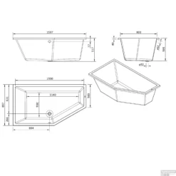 Ligbad Sanindusa Delta Compact Links 160x90 Cm Wit -Zalig Baden Verkoopwinkel ligbad sanindusa delta compact links 160x90 cm wit 2 1