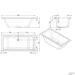 Ligbad Sanindusa Plan 190x90 Cm Acryl Wit -Zalig Baden Verkoopwinkel ligbad sanindusa plan acryl wit tech