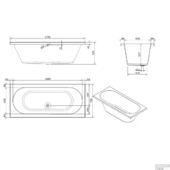 Ligbad Sanindusa Urb.y 180x80 Cm Acryl Wit -Zalig Baden Verkoopwinkel ligbad sanindusa urb.y 180x80 cm acryl wit tech 1