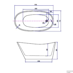 BWS Vrijstaand Trapeze Ligbad Acryl 170x77 Cm Wit (inclusief Witte Waste En Overloop) -Zalig Baden Verkoopwinkel ligbad trapeze vrijstaand acryl 170x77 wit tech 1