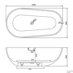 Ligbad Vrijstaand Ideavit Solidsurf 170x88x56 Cm Solid Surface Mat Wit -Zalig Baden Verkoopwinkel ligbad vrijstaand ideavit solidsurf 170x88x56 cm solid surface mat wit tec