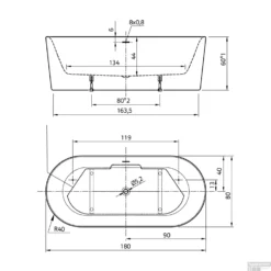 Ligbad Xenz Friso Vrijstaand 180x80 Cm Mat Wit -Zalig Baden Verkoopwinkel ligbad xenz friso vrijstaand 180x80 cm mat wit tech