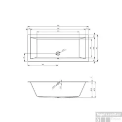 Ligbad Riho Lugo 180x80 Velvet White (Mat Wit) -Zalig Baden Verkoopwinkel lugo 180x80 bt02