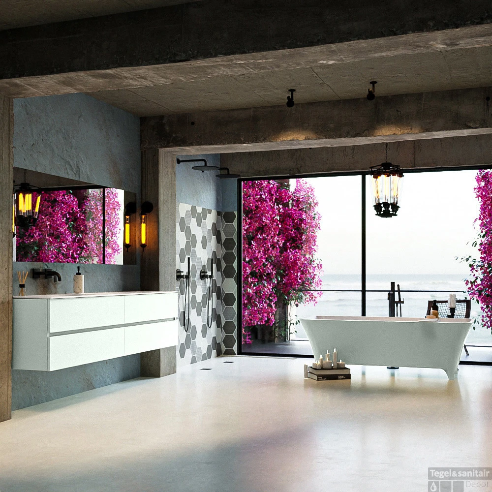 LUNDY Vrijstaand Bad 170x75cm Kleur Greey / Talc 2 LUNDY Vrijstaand Bad 170x75cm Kleur Greey / Talc - Afbeelding 2