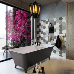 LUNDY Vrijstaand Bad 170x75cm Kleur Dark Grey / Talc -Zalig Baden Verkoopwinkel lundy 3 00009