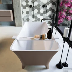 LUNDY Vrijstaand Bad 170x75cm Kleur Smoke / Talc 15 LUNDY Vrijstaand Bad 170x75cm Kleur Smoke / Talc -Zalig Baden Verkoopwinkel lundy 4 00007