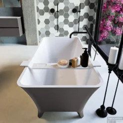 LUNDY Vrijstaand Bad 170x75cm Kleur Dark Grey / Talc -Zalig Baden Verkoopwinkel lundy 4 00009