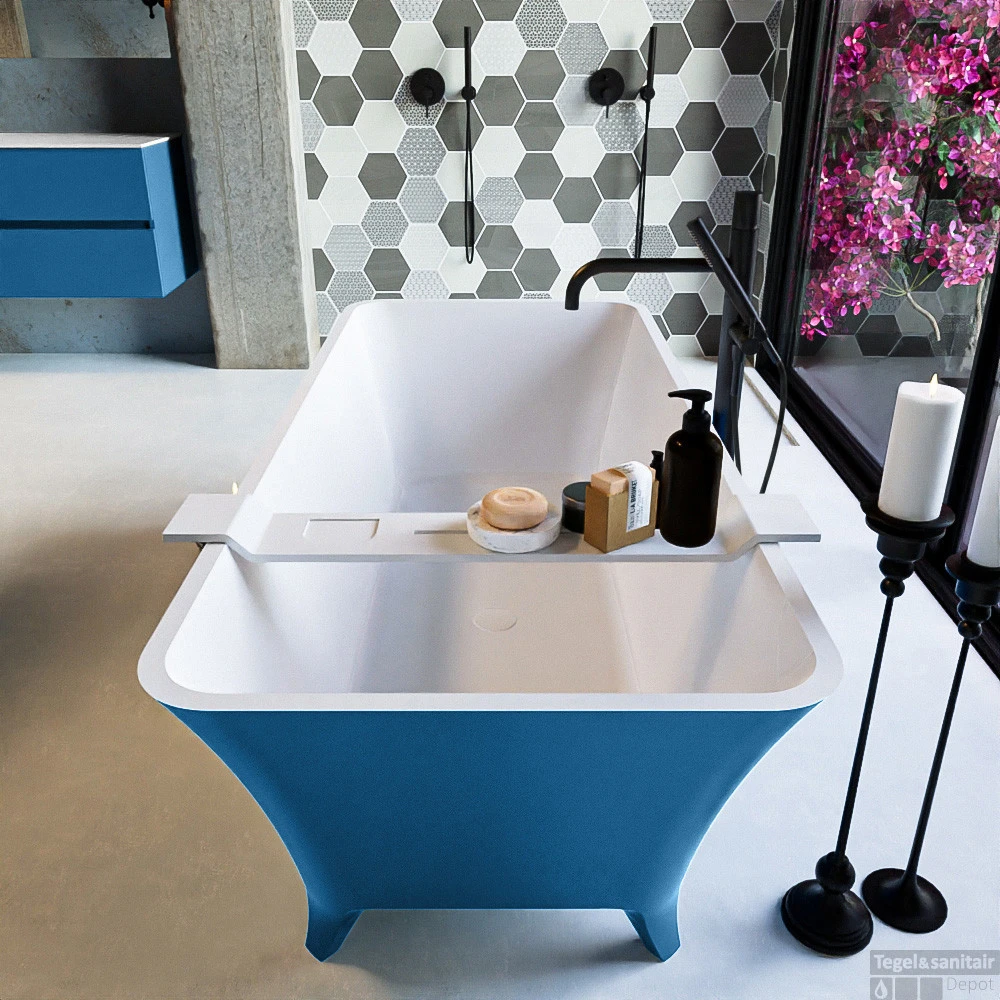 LUNDY Vrijstaand Bad 170x75cm Kleur Jeans / Talc 5 LUNDY Vrijstaand Bad 170x75cm Kleur Jeans / Talc - Afbeelding 5