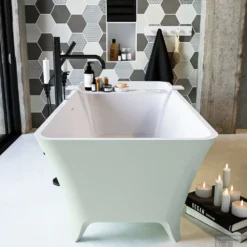 LUNDY Vrijstaand Bad 170x75cm Kleur Greey / Talc 16 LUNDY Vrijstaand Bad 170x75cm Kleur Greey / Talc -Zalig Baden Verkoopwinkel lundy 5 00005