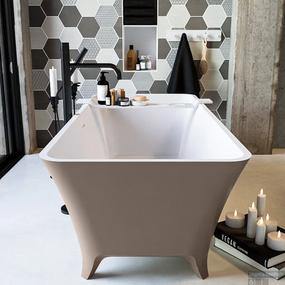 LUNDY Vrijstaand Bad 170x75cm Kleur Smoke / Talc 6 LUNDY Vrijstaand Bad 170x75cm Kleur Smoke / Talc - Afbeelding 6