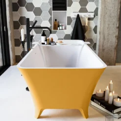 LUNDY Vrijstaand Bad 170x75cm Kleur Ocher / Talc -Zalig Baden Verkoopwinkel lundy 5 00014