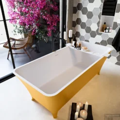 LUNDY Vrijstaand Bad 170x75cm Kleur Ocher / Talc -Zalig Baden Verkoopwinkel lundy 6 00014