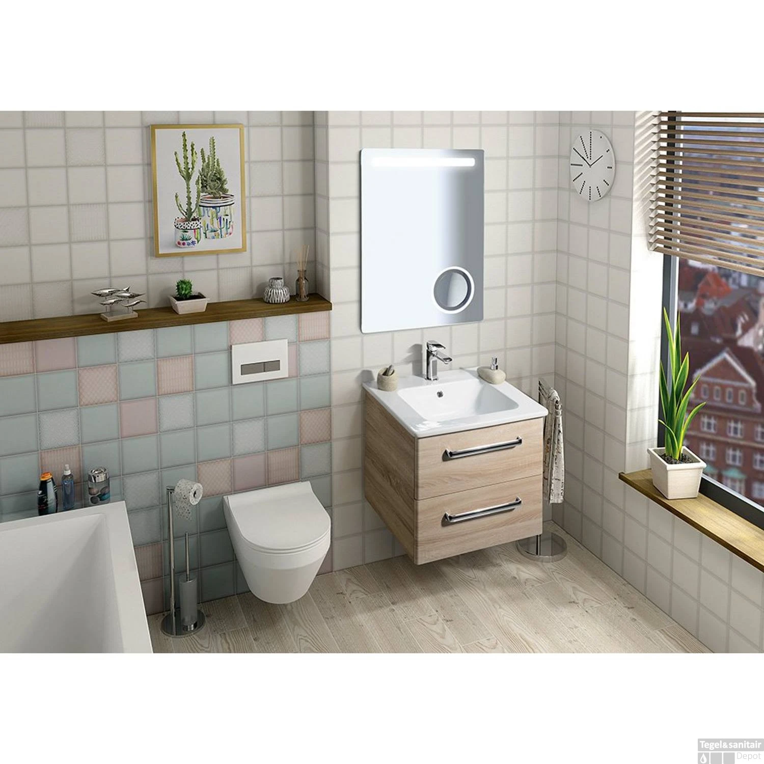 Badkamerspiegel Sapho Astro 60x80 Cm LED En Cosmetica Spiegel 4 Badkamerspiegel Sapho Astro 60x80 Cm LED En Cosmetica Spiegel - Afbeelding 4