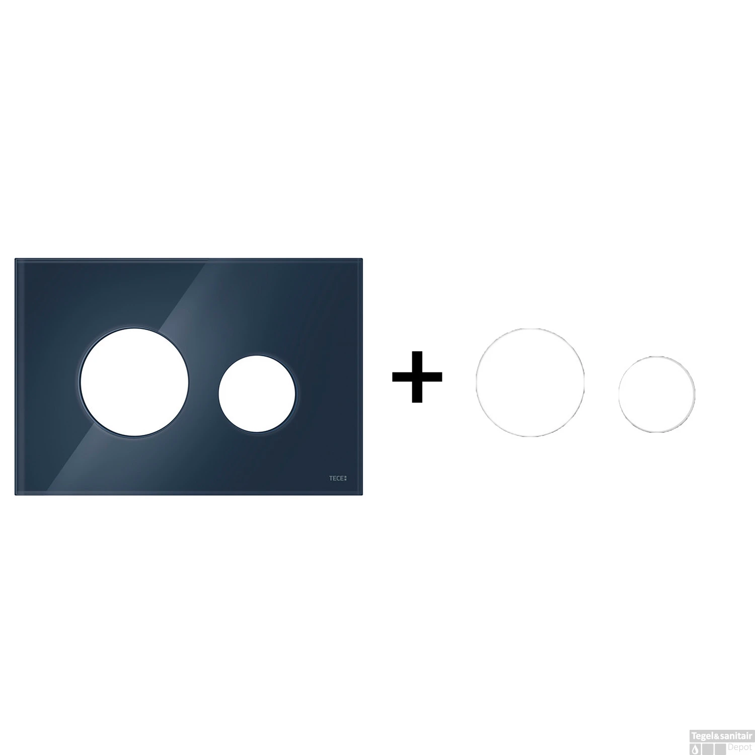 Drukplaat Front En Toetsen TECE Loop Voor WC-Bediening Glas Avondblauw 7 Drukplaat Front En Toetsen TECE Loop Voor WC-Bediening Glas Avondblauw - Afbeelding 7