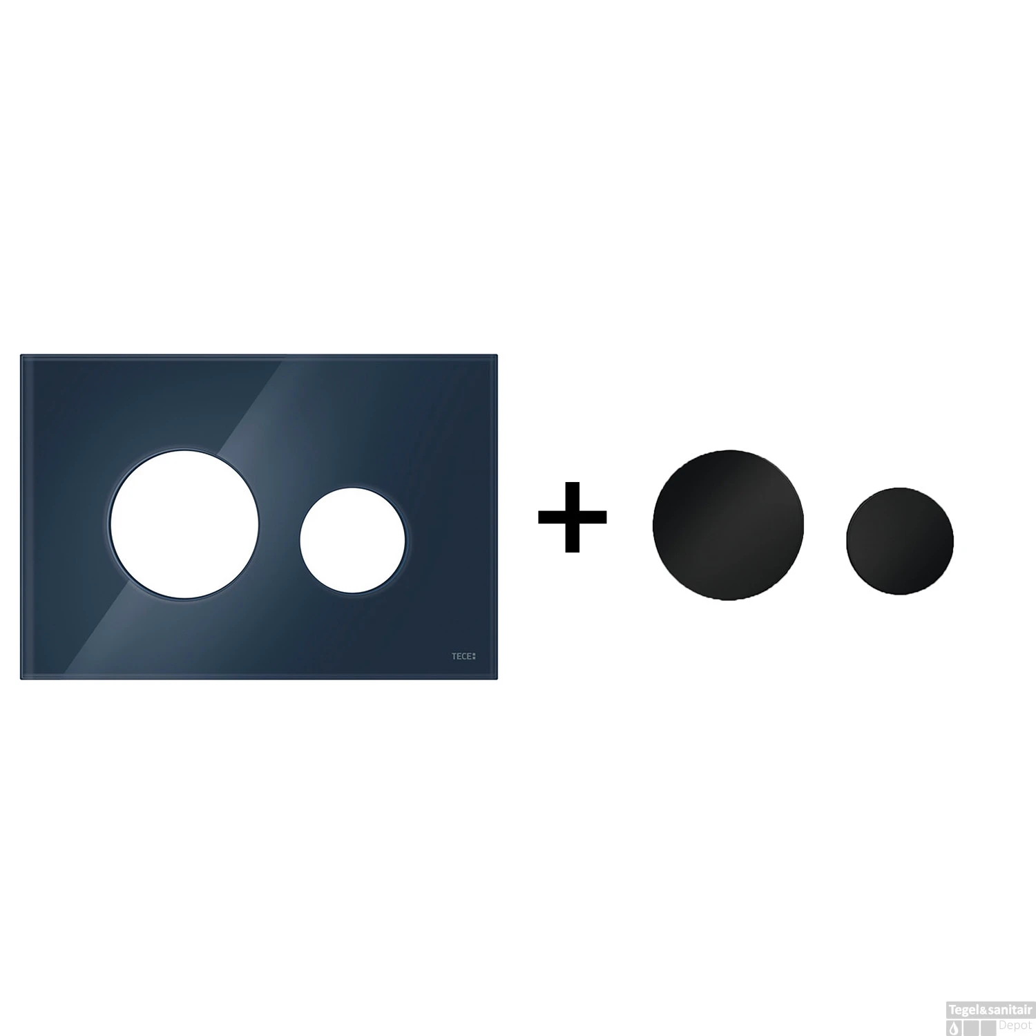 Drukplaat Front En Toetsen TECE Loop Voor WC-Bediening Glas Avondblauw 5 Drukplaat Front En Toetsen TECE Loop Voor WC-Bediening Glas Avondblauw - Afbeelding 5