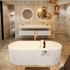 NOBLE Vrijstaand Bad 180x75cm Kleur Linen / Talc -Zalig Baden Verkoopwinkel noble 2 00004