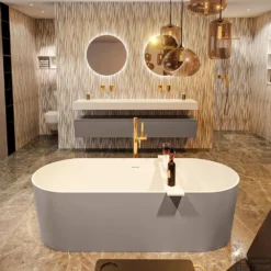 NOBLE Vrijstaand Bad 180x75cm Kleur Smoke / Talc 10 NOBLE Vrijstaand Bad 180x75cm Kleur Smoke / Talc -Zalig Baden Verkoopwinkel noble 2 00007