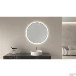 Ronde Spiegel Wiesbaden Novi Met LED, Dimbaar 80 Cm Mat Zwart 9 Ronde Spiegel Wiesbaden Novi Met LED, Dimbaar 80 Cm Mat Zwart -Zalig Baden Verkoopwinkel novi spiegels zwart sfeer 1 1