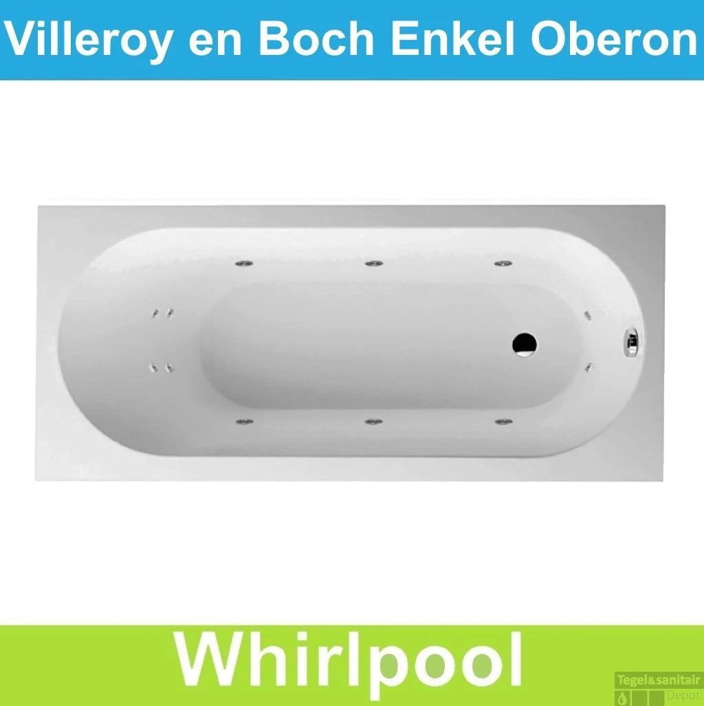 Ligbad Villeroy & Boch Oberon 170x75 Cm Balboa Whirlpool Systeem Enkel 1 Ligbad Villeroy & Boch Oberon 170x75 Cm Balboa Whirlpool Systeem Enkel
