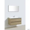 Badkamermeubelset Sanilux Trendline 100x47x50 Cm 2 Kraangaten Light Wood