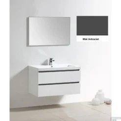 Badkamermeubelset Sanilux Trendline 100x47x50 Cm 1 Kraangat Mat Antraciet