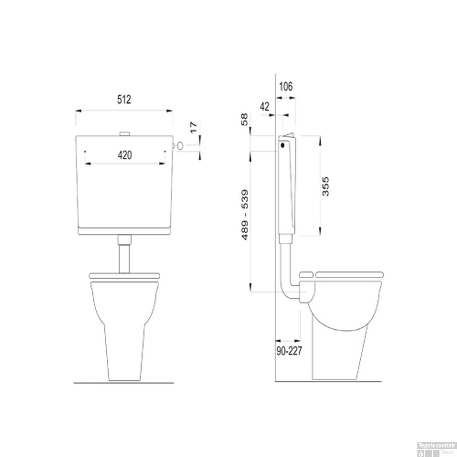 Opbouw Spoelreservoir Wisa 500 Laaghangend Wit 2 Opbouw Spoelreservoir Wisa 500 Laaghangend Wit - Afbeelding 2