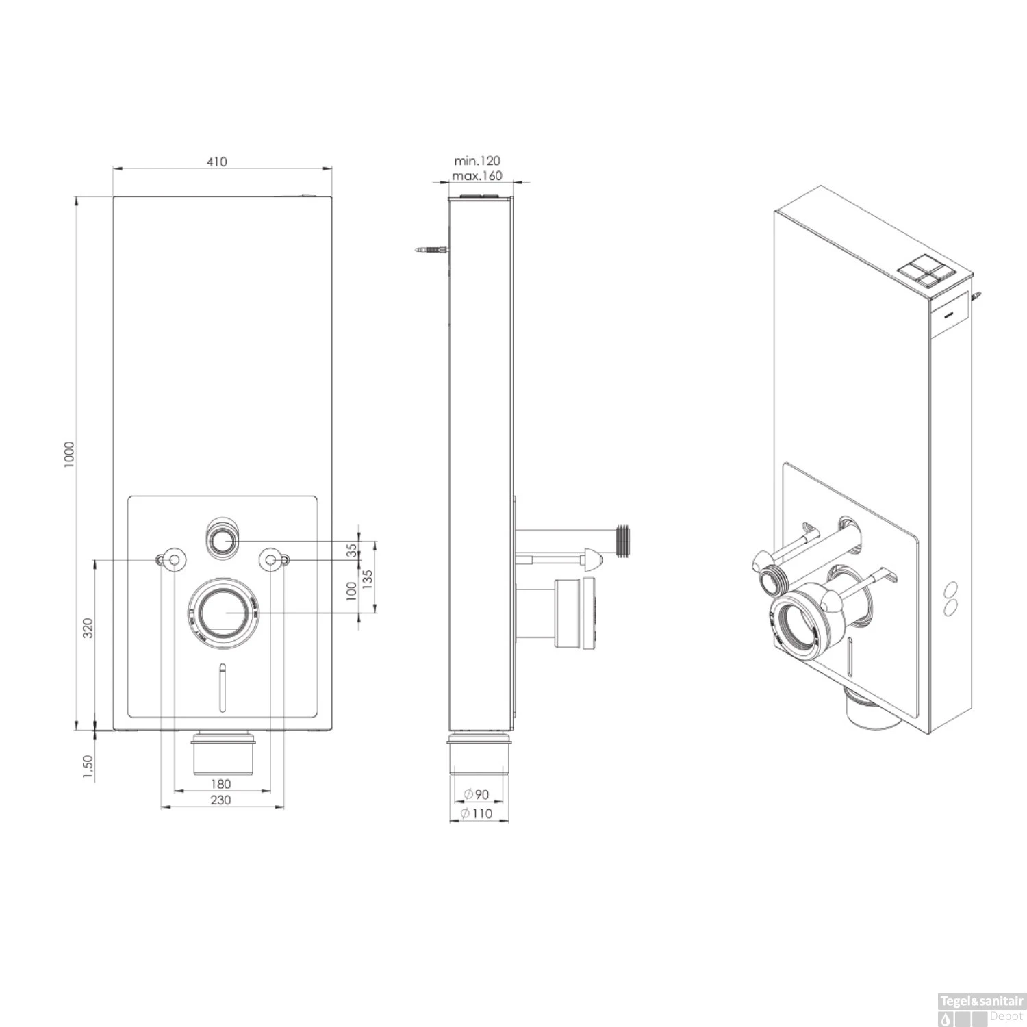 Opbouwreservoir Boss & Wessing Hadoka Zwart Glas (voor PK Toilet) 2 Opbouwreservoir Boss & Wessing Hadoka Zwart Glas (voor PK Toilet) - Afbeelding 2