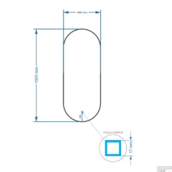 Badkamerspiegel BWS Riono 40x100cm Verticaal LED -Zalig Baden Verkoopwinkel orion 40x100cm 1