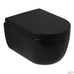 Wandcloset Pack Plieger Kansas Diepspoel Rimless Compact Met Closetzitting 36x49cm Mat Zwart