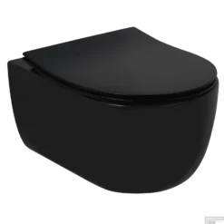 Wandcloset Pack Plieger Kansas Diepspoel Rimless Compact Met Slim Zitting 36x49cm Mat Zwart