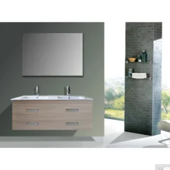 Badkamermeubelset Sanicare Q2 Twee Soft-Close Laden 120 Cm Grey-Wood (spiegel Optioneel) -Zalig Baden Verkoopwinkel q2 onderkast sfeer 9