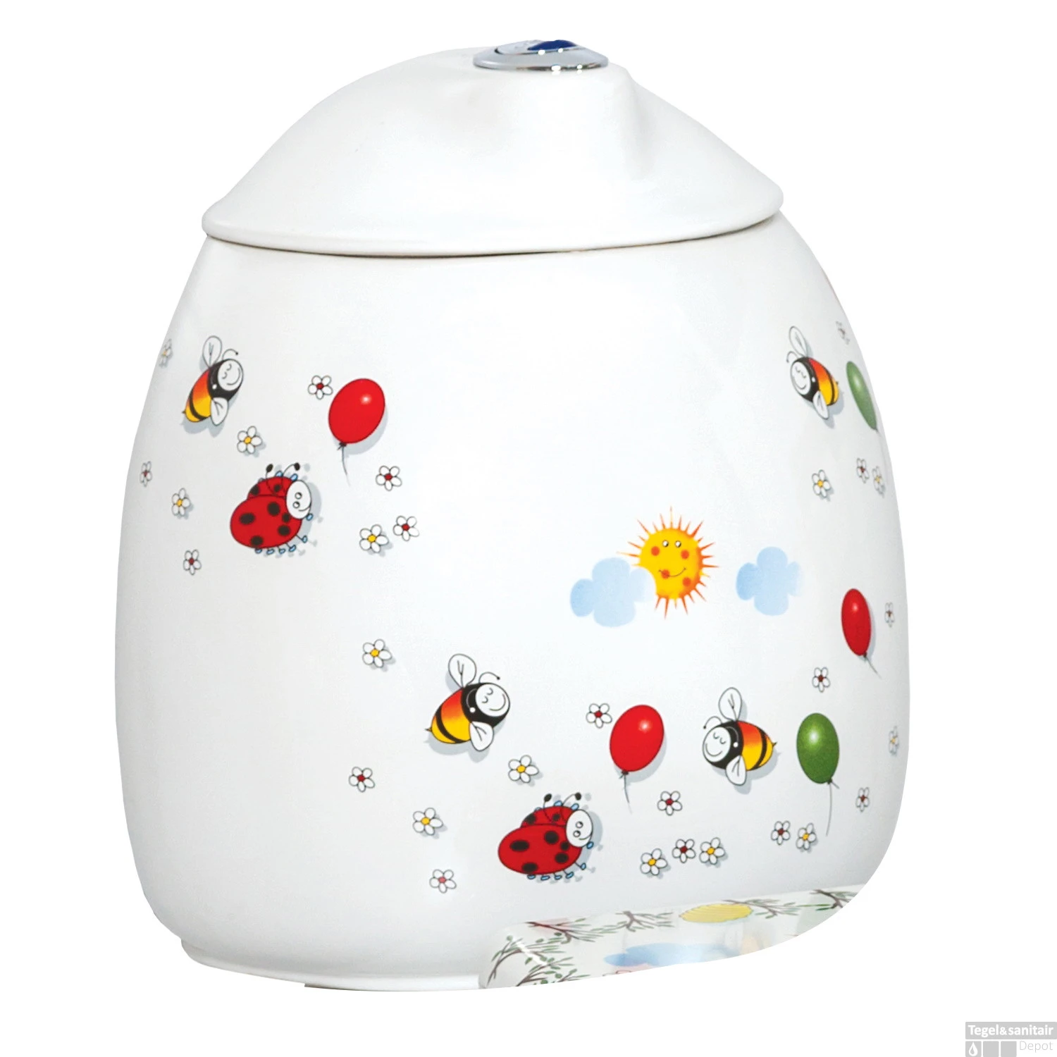 Reservoir Kindertoilet Boss & Wessing Flower Keramiek 1 Reservoir Kindertoilet Boss & Wessing Flower Keramiek