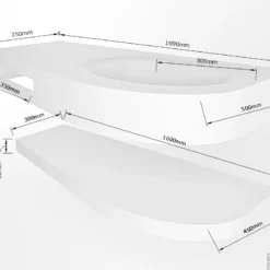 MONDIAZ RIVA 100cm Wastafel Met Planchet Kleur Rosee. Wastafel DULCET Rechts 0 Kraangaten Kleur Rosee. -Zalig Baden Verkoopwinkel riva 100cm right planchet 13188763193834