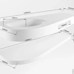 MONDIAZ RIVA 120cm Wastafel Met Planchet Kleur Urban. Wastafel DULCET Links 0 Kraangaten Kleur Urban. -Zalig Baden Verkoopwinkel riva 120cm left planchet 13188763193879 1