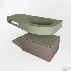 MONDIAZ RIVA 100cm Badmeubel Onderkast / Planchet Kleur Smoke Met 1 Lade. Wastafel DULCET Rechts 1 Kraangat Kleur Army. -Zalig Baden Verkoopwinkel riva onderkast smoke planchet dulcet army google 1 0005