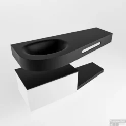 MONDIAZ RIVA 120cm Badmeubel Onderkast / Planchet Kleur Talc Met 1 Lade. Wastafel DULCET Links 0 Kraangaten Kleur Urban. -Zalig Baden Verkoopwinkel riva onderkast talc planchet dulcet urban google 1 0006