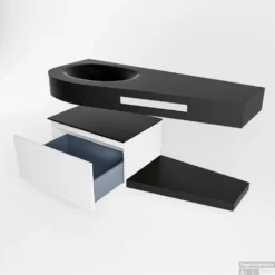 MONDIAZ RIVA 120cm Badmeubel Onderkast / Planchet Kleur Talc Met 1 Lade. Wastafel DULCET Links 0 Kraangaten Kleur Urban. -Zalig Baden Verkoopwinkel riva onderkast talc planchet dulcet urban google 5 0006